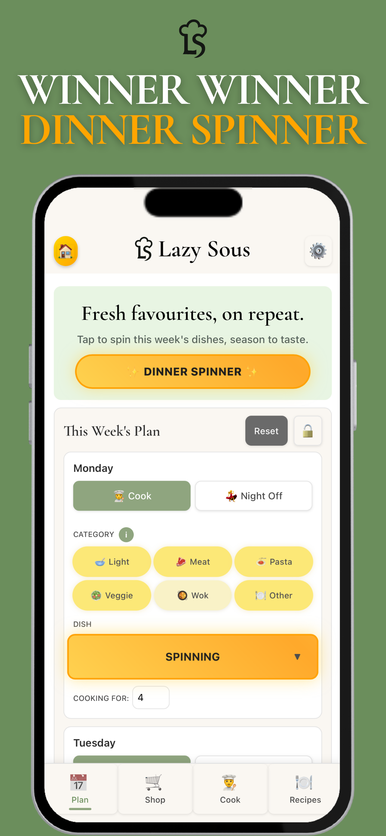 Lazy Sous Dinner Spinner
